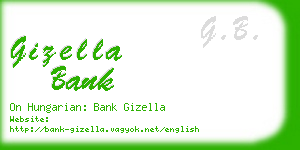 gizella bank business card